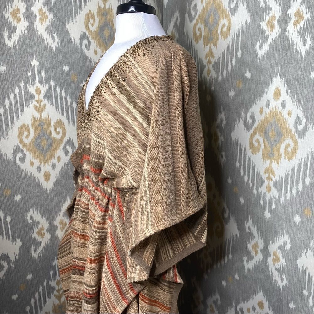 Ralph Lauren Vintage Knit Southwestern Beaded Indian Blanket Poncho Tunic - Picture 12 of 16